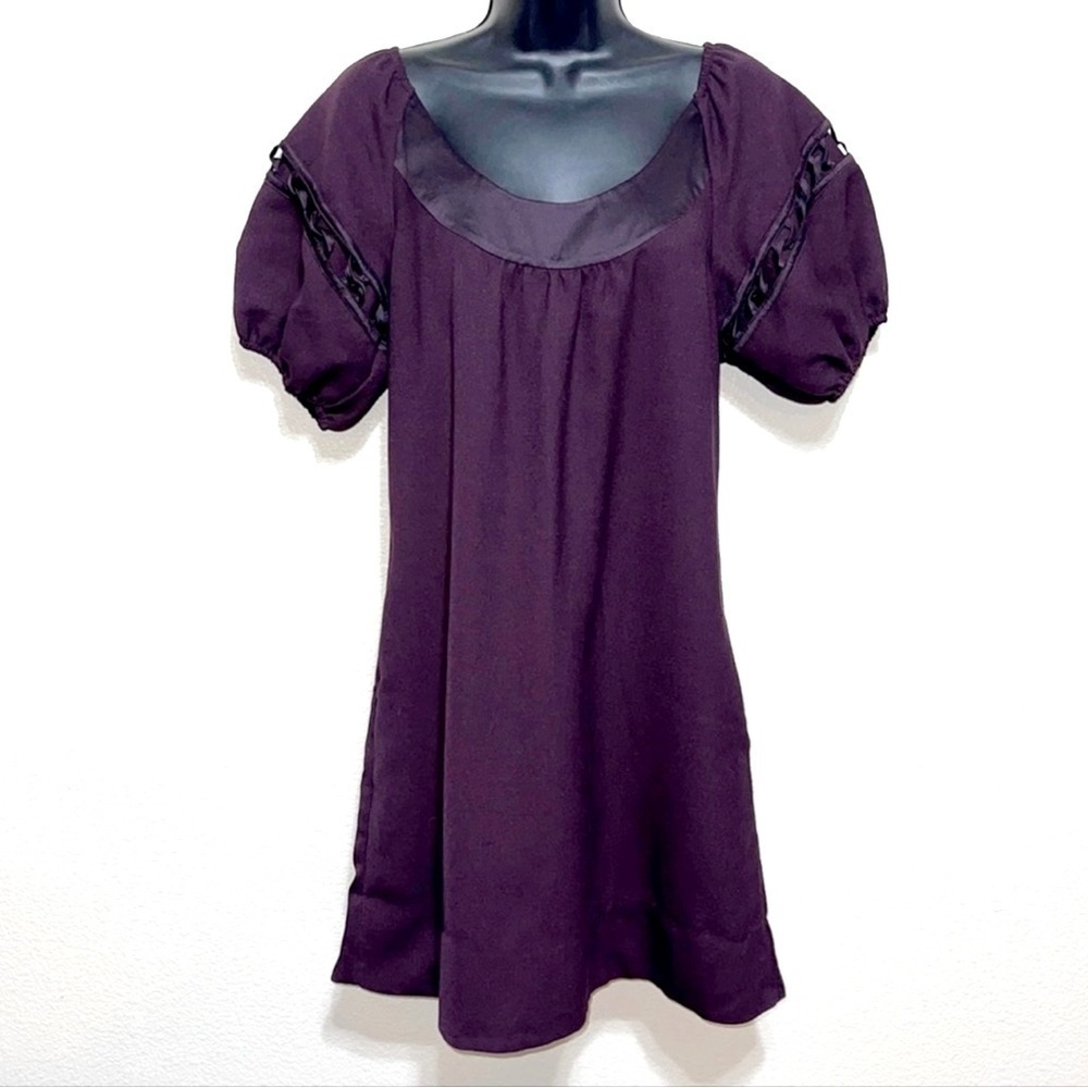 Anthropologie Maeve Plum Short Sleeve Dress